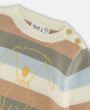 Load image into Gallery viewer, Deux Par Deux Dog Print Stripe Sweater Knit Set
