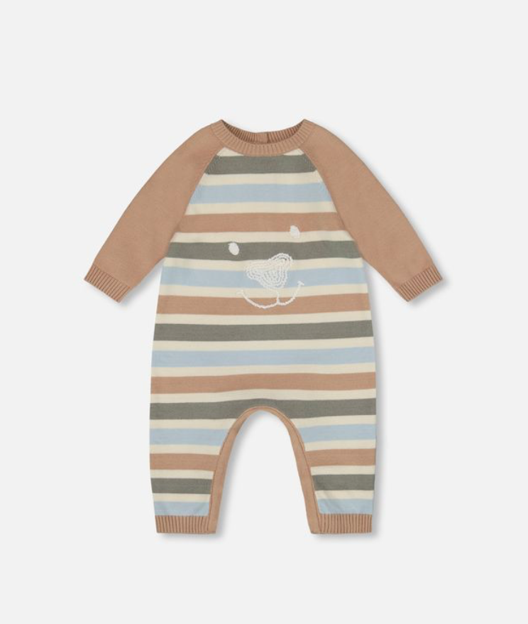Deux Par Deux Stripe Sweater Knit Playsuit