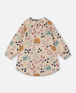 Deux Par Deux Cat Print Dress
