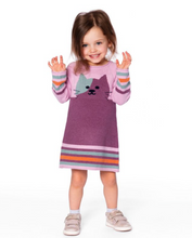 Load image into Gallery viewer, Deux Par Deux Cat Sweater Dress Pink Mauve
