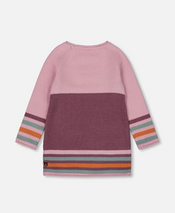 Deux Par Deux Cat Sweater Dress Pink Mauve
