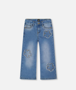 Deux Par Deux Flower Patch Wide Leg Jean