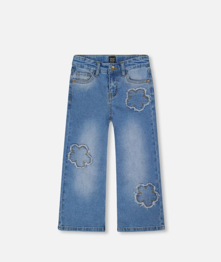 Deux Par Deux Flower Patch Wide Leg Jean