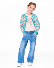 Load image into Gallery viewer, Deux Par Deux Flower Patch Wide Leg Jean
