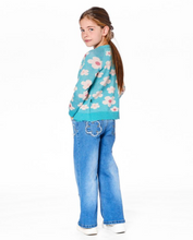 Load image into Gallery viewer, Deux Par Deux Flower Patch Wide Leg Jean
