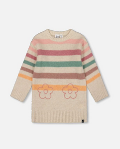 Deux Par Deux Multi Stripe Knit Tunic