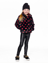 Load image into Gallery viewer, Deux Par Deux Hearts Print Faux Fur Coat
