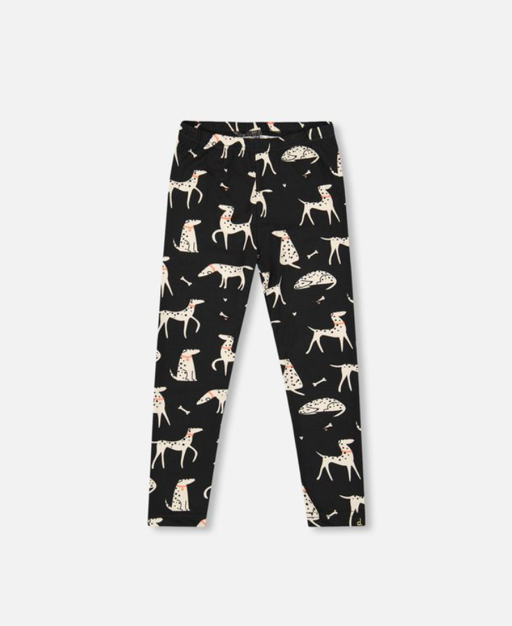 Deux Par Deux Dalmation Print Leggings