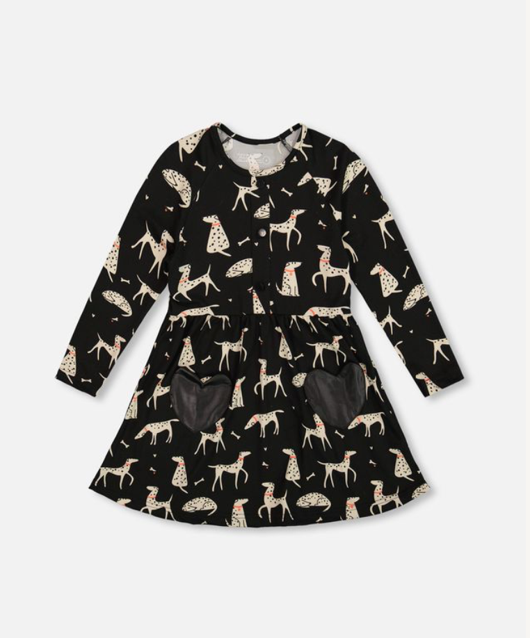 Deux Par Deux Dalmation Print Dress