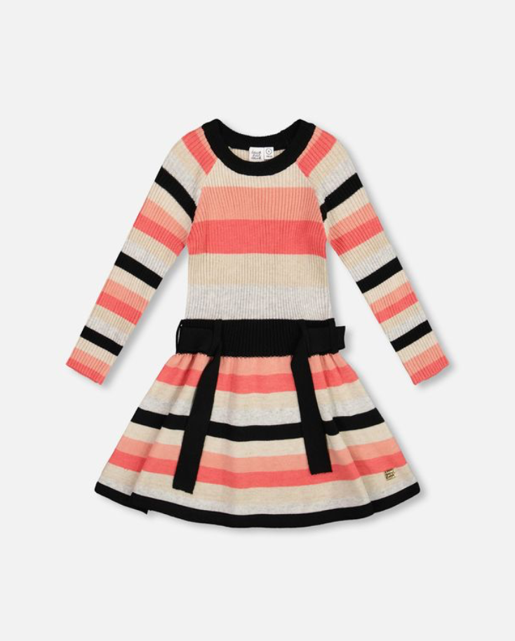 Deux Par Deux Stripe Sweater Knit Dress