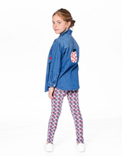Load image into Gallery viewer, Deux Par Deux Apple Hearts Denim Shirt

