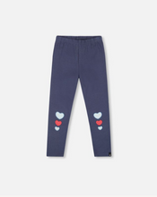 Load image into Gallery viewer, Deux Par Deux Heart Leggings Navy
