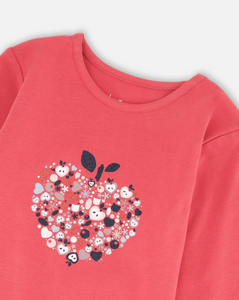 Deux Par Deux Tee Sparkly Apple