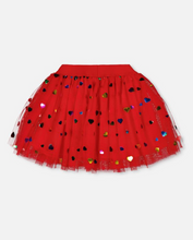 Load image into Gallery viewer, Deux Par Deux Tulle Skirt with Iridescent Heart Confettis
