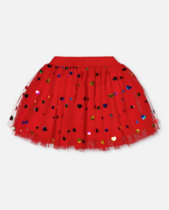 Deux Par Deux Tulle Skirt with Iridescent Heart Confettis