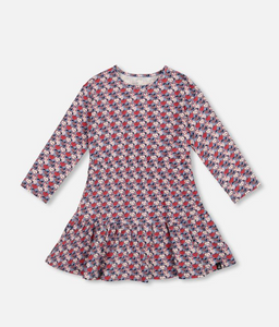 Deux Par Deux Blue Apple Print Dress