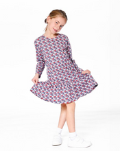 Load image into Gallery viewer, Deux Par Deux Blue Apple Print Dress
