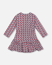 Load image into Gallery viewer, Deux Par Deux Blue Apple Print Dress
