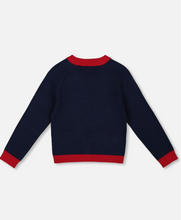 Load image into Gallery viewer, Deux Par Deux Cardi with Red Embroidered Hearts
