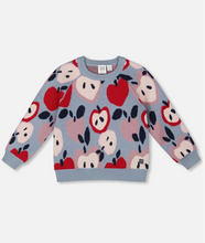 Load image into Gallery viewer, Deux Par Deux Apple Heart Jacquard Sweater
