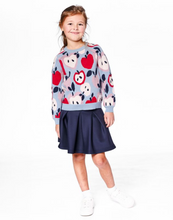 Load image into Gallery viewer, Deux Par Deux Apple Heart Jacquard Sweater
