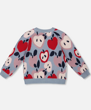 Load image into Gallery viewer, Deux Par Deux Apple Heart Jacquard Sweater
