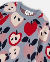 Load image into Gallery viewer, Deux Par Deux Apple Heart Jacquard Sweater
