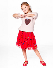 Load image into Gallery viewer, Deux Par Deux Sequin Heart Sweater Soft Pink
