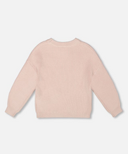 Load image into Gallery viewer, Deux Par Deux Sequin Heart Sweater Soft Pink

