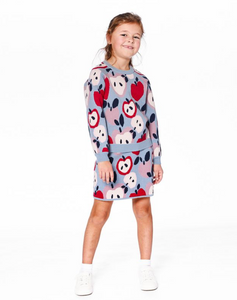 Deux Par Deux Apple Heart Jacquard Knit Skirt