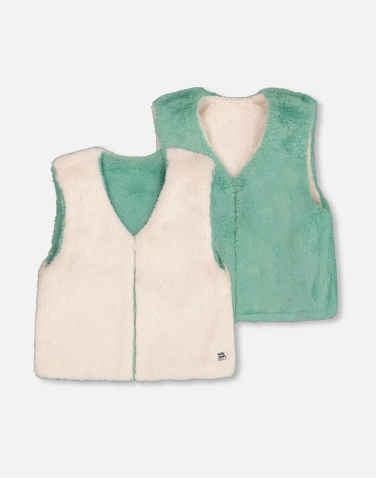 Deux Par Deux Reversible Faux Fur Vest
