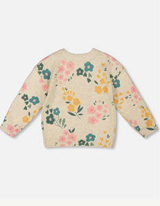 Deux Par Deux Floral Print Sweater