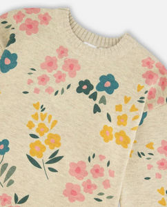 Deux Par Deux Floral Print Sweater