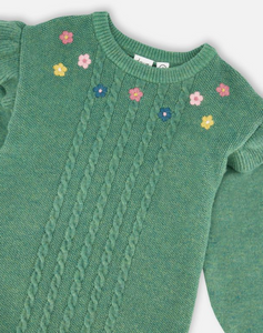 Deux Par Deux Sweater Knit Dress Sage Green