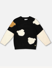 Load image into Gallery viewer, Deux Par Deux Sweater with Fuzzy Bears
