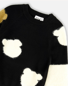 Deux Par Deux Sweater with Fuzzy Bears