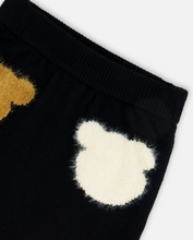 Load image into Gallery viewer, Deux Par Deux Knit Skirt with Fuzzy Bears
