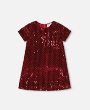 Load image into Gallery viewer, Deux Par Deux Sequin Dress Rumba Red
