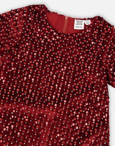 Deux Par Deux Sequin Dress Rumba Red