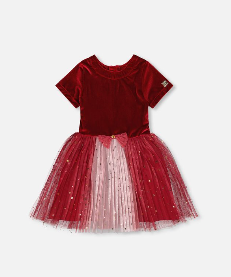 Deux Par Deux Tulle Dress Cherry Red