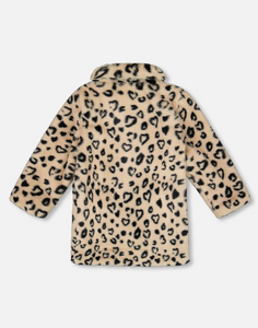 Deux Par Deux Faux Fur Long Coat Leopard