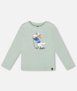 Deux Par Deux Ski Dog Print Tee