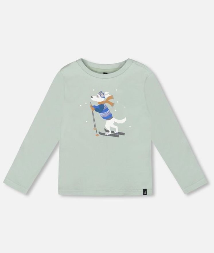 Deux Par Deux Ski Dog Print Tee