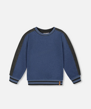 Load image into Gallery viewer, Deux Par Deux Flat Back Rib Sweatshirt Steel Blue
