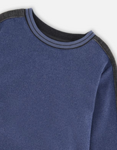 Load image into Gallery viewer, Deux Par Deux Flat Back Rib Sweatshirt Steel Blue
