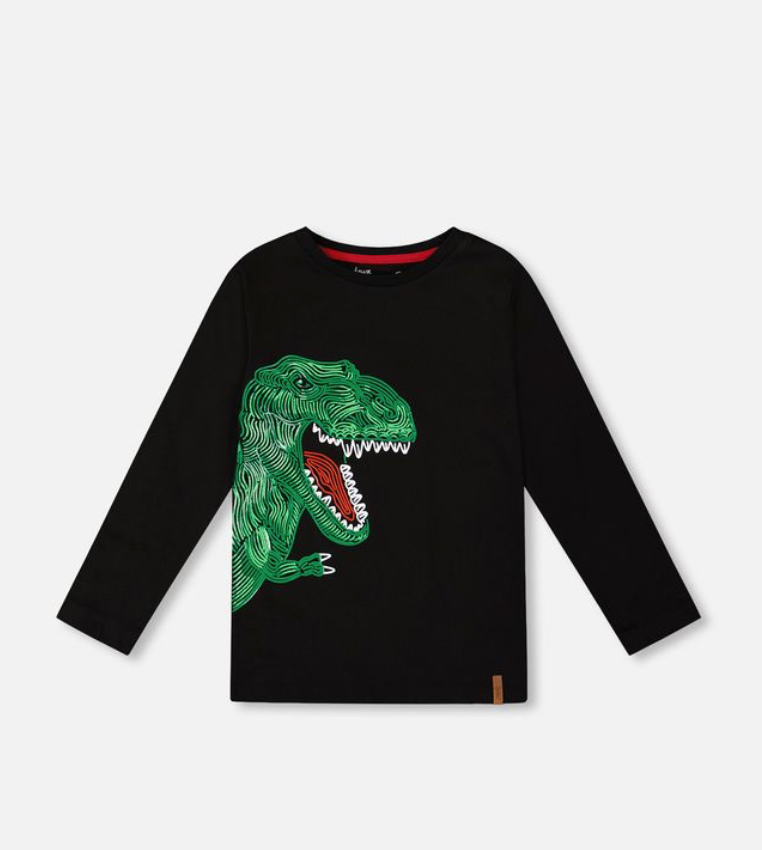 Deux Par Deux Green Dinosaur Tee