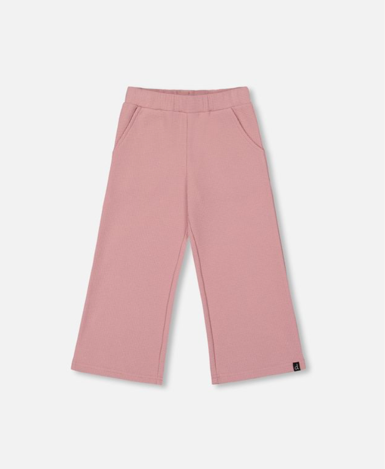 Deux Par Deux Wide Leg Pant Waffle Silver Pink