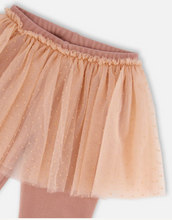 Load image into Gallery viewer, Deux Par Deux Legging with Tulle Skirt Overlay Misty Rose
