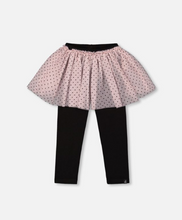 Load image into Gallery viewer, Deux Par Deux Legging with Tulle Skirt Overlay Pink/Black
