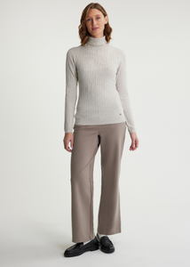 Fig Isla Light Turtleneck Sweater Birch Heather